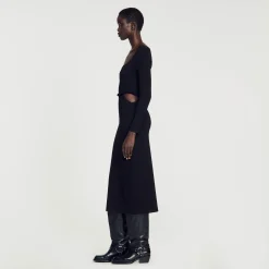 Femme SANDRO Robe Midi Ajourée