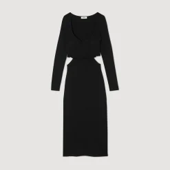 Femme SANDRO Robe Midi Ajourée