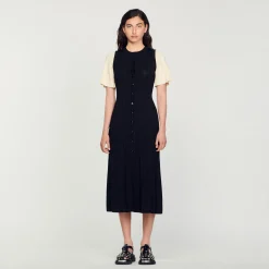 Femme SANDRO Robe Midi Côtelée