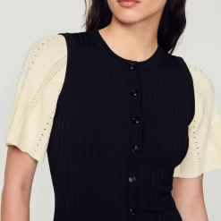 Femme SANDRO Robe Midi Côtelée