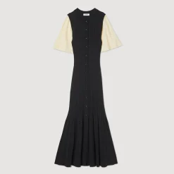 Femme SANDRO Robe Midi Côtelée