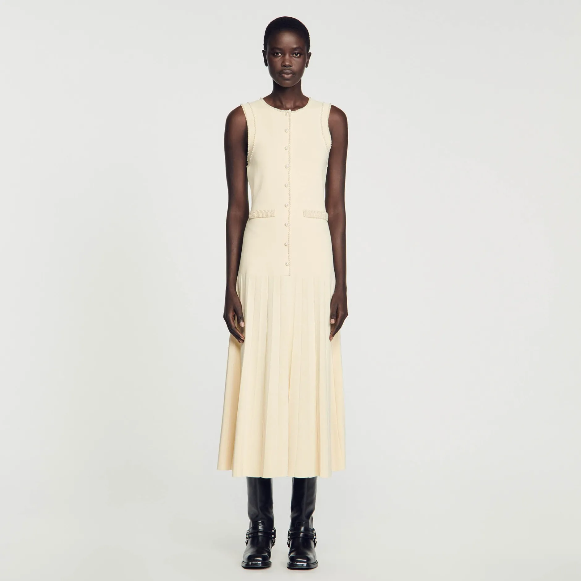 Femme SANDRO Robe Midi En Maille