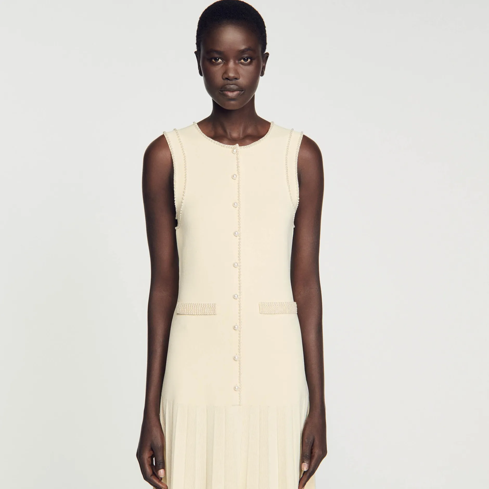 Femme SANDRO Robe Midi En Maille