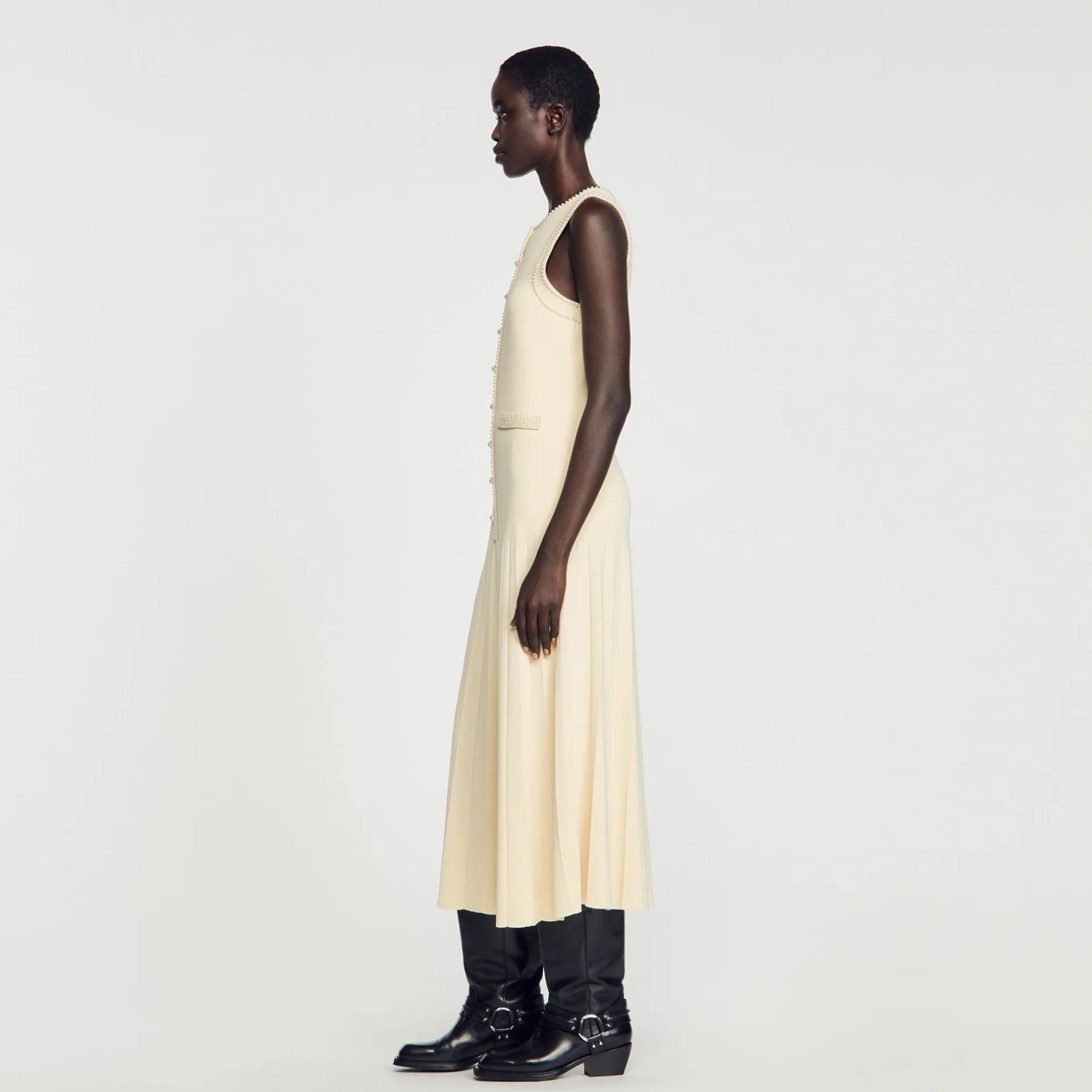 Femme SANDRO Robe Midi En Maille
