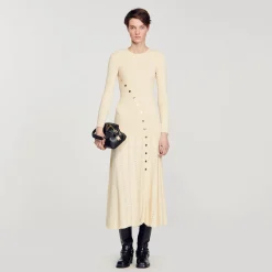 Femme SANDRO Robe Midi En Maille