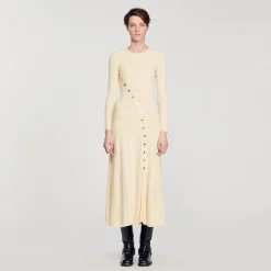 Femme SANDRO Robe Midi En Maille
