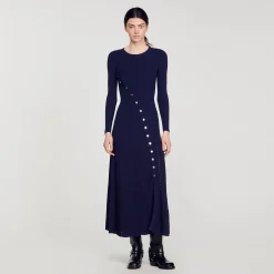 Femme SANDRO Robe Midi En Maille