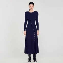 Femme SANDRO Robe Midi En Maille