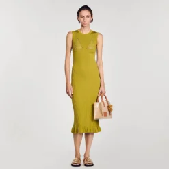 Femme SANDRO Robe Midi En Maille