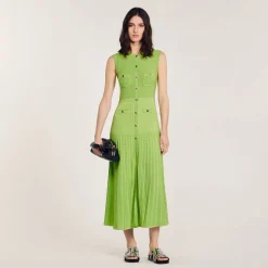 Femme SANDRO Robe Midi En Maille