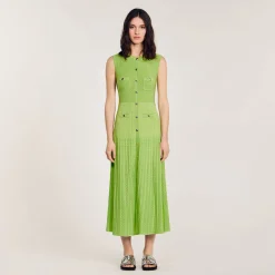 Femme SANDRO Robe Midi En Maille