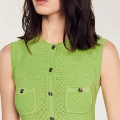 Femme SANDRO Robe Midi En Maille