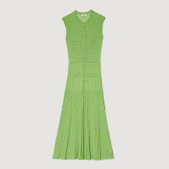 Femme SANDRO Robe Midi En Maille