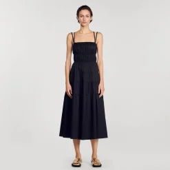 Femme SANDRO Robe Midi Froncée