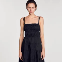 Femme SANDRO Robe Midi Froncée