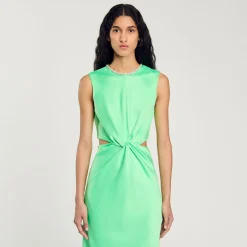 Femme SANDRO Robe Midi Torsadée