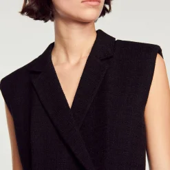Femme SANDRO Robe Plissée En Tweed