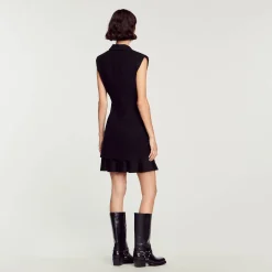 Femme SANDRO Robe Plissée En Tweed