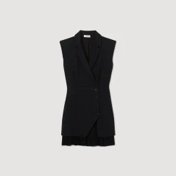 Femme SANDRO Robe Plissée En Tweed