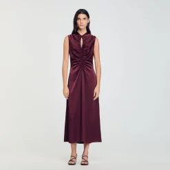 Femme SANDRO Robe Satinée Drapée