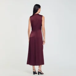 Femme SANDRO Robe Satinée Drapée