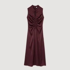 Femme SANDRO Robe Satinée Drapée