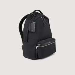 Homme SANDRO Sac à Dos En Toile Et Cuir