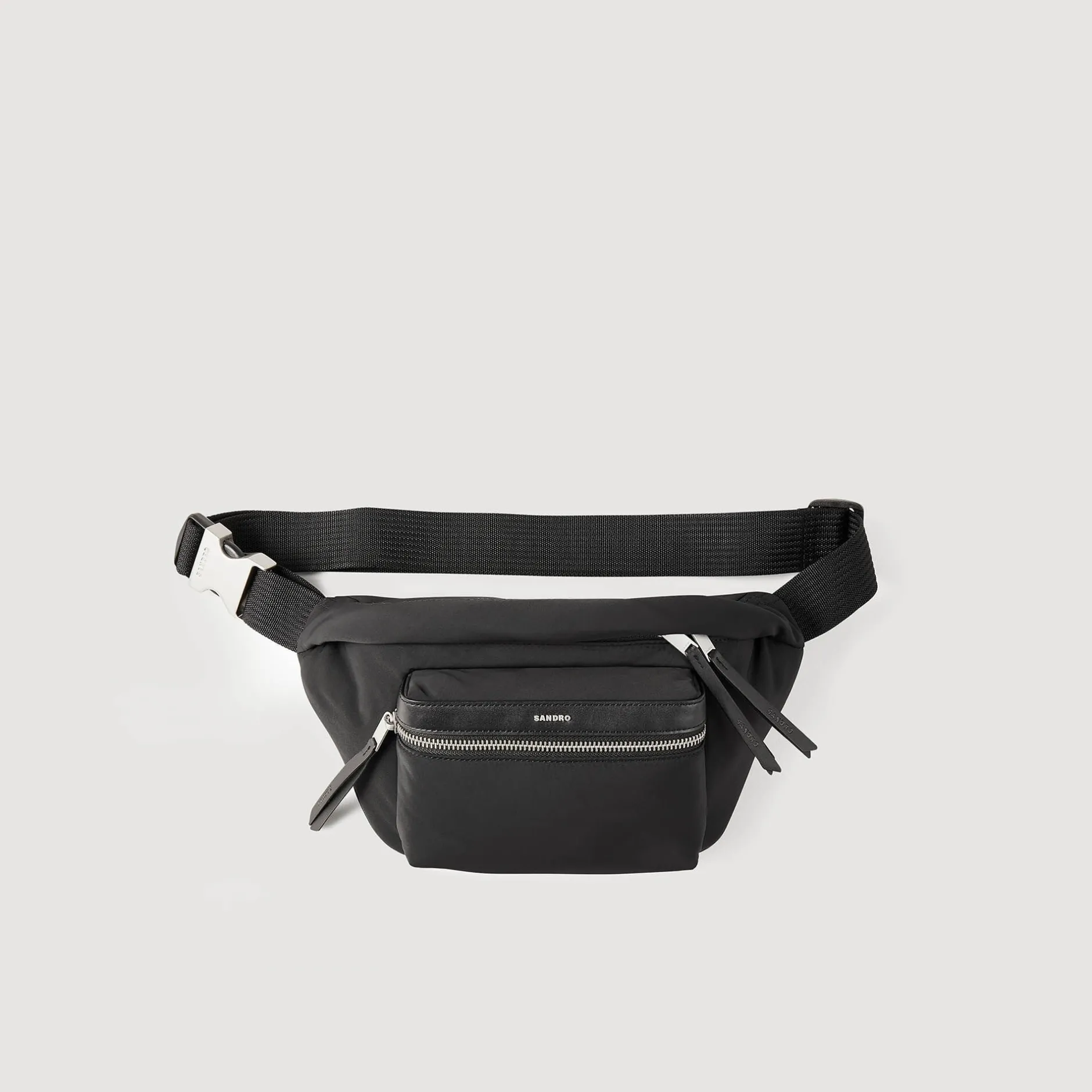 Homme SANDRO Sac Banane En Toile Et Cuir
