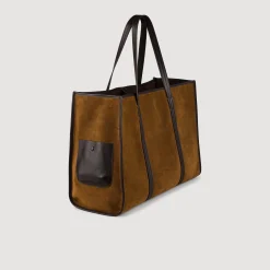 Femme SANDRO Sac Cabas En Cuir Suédé