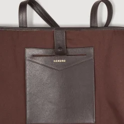 Femme SANDRO Sac Cabas En Cuir Suédé