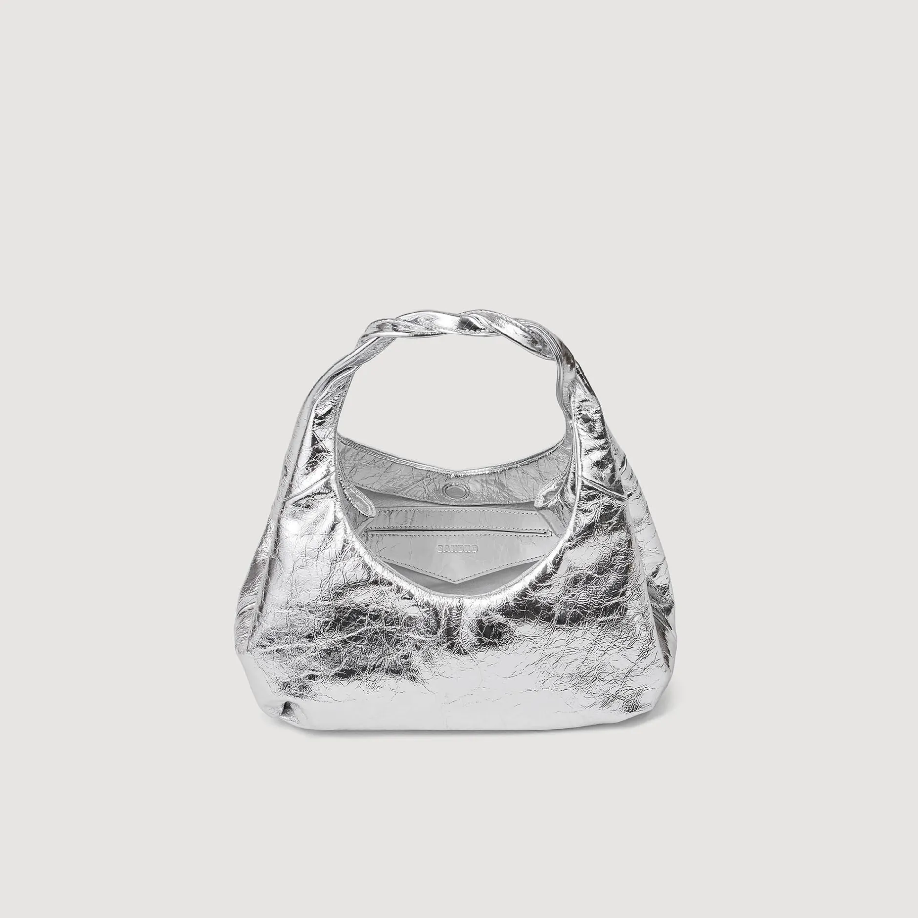 Femme SANDRO Sac En Cuir Métallisé