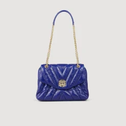Femme SANDRO Sac Mila En Cuir Grainé Matelassé
