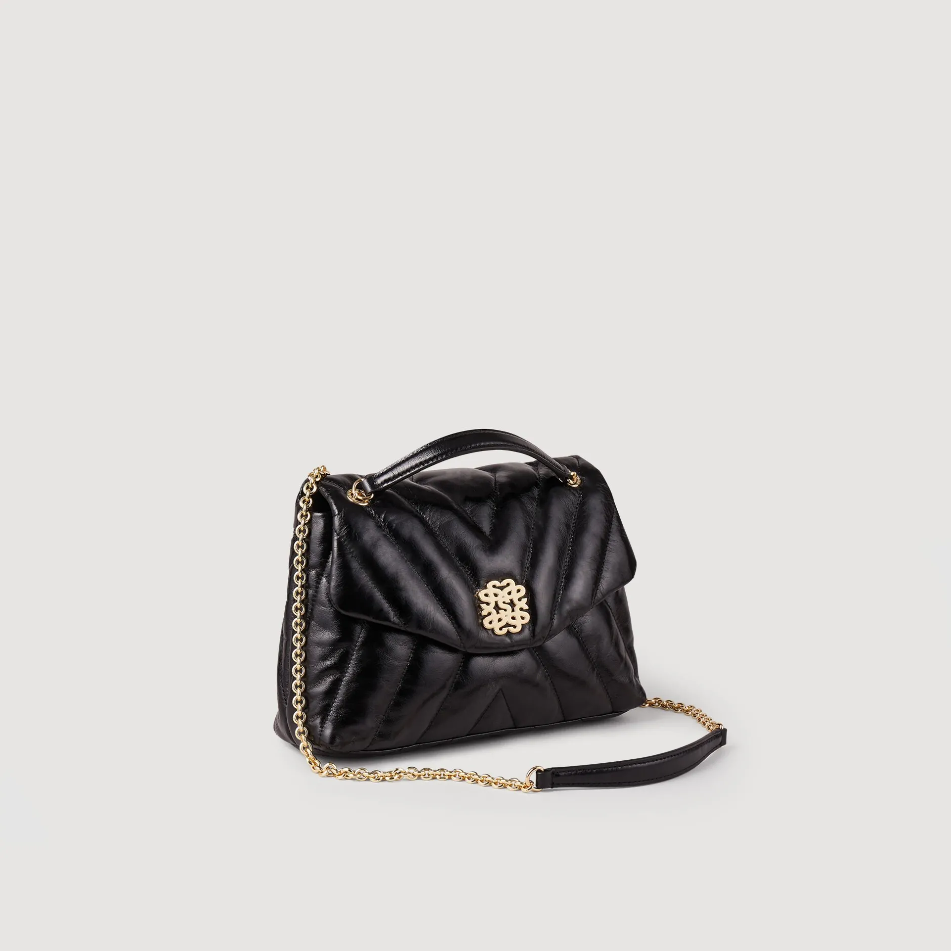 Femme SANDRO Sac Mila En Cuir Matelassé