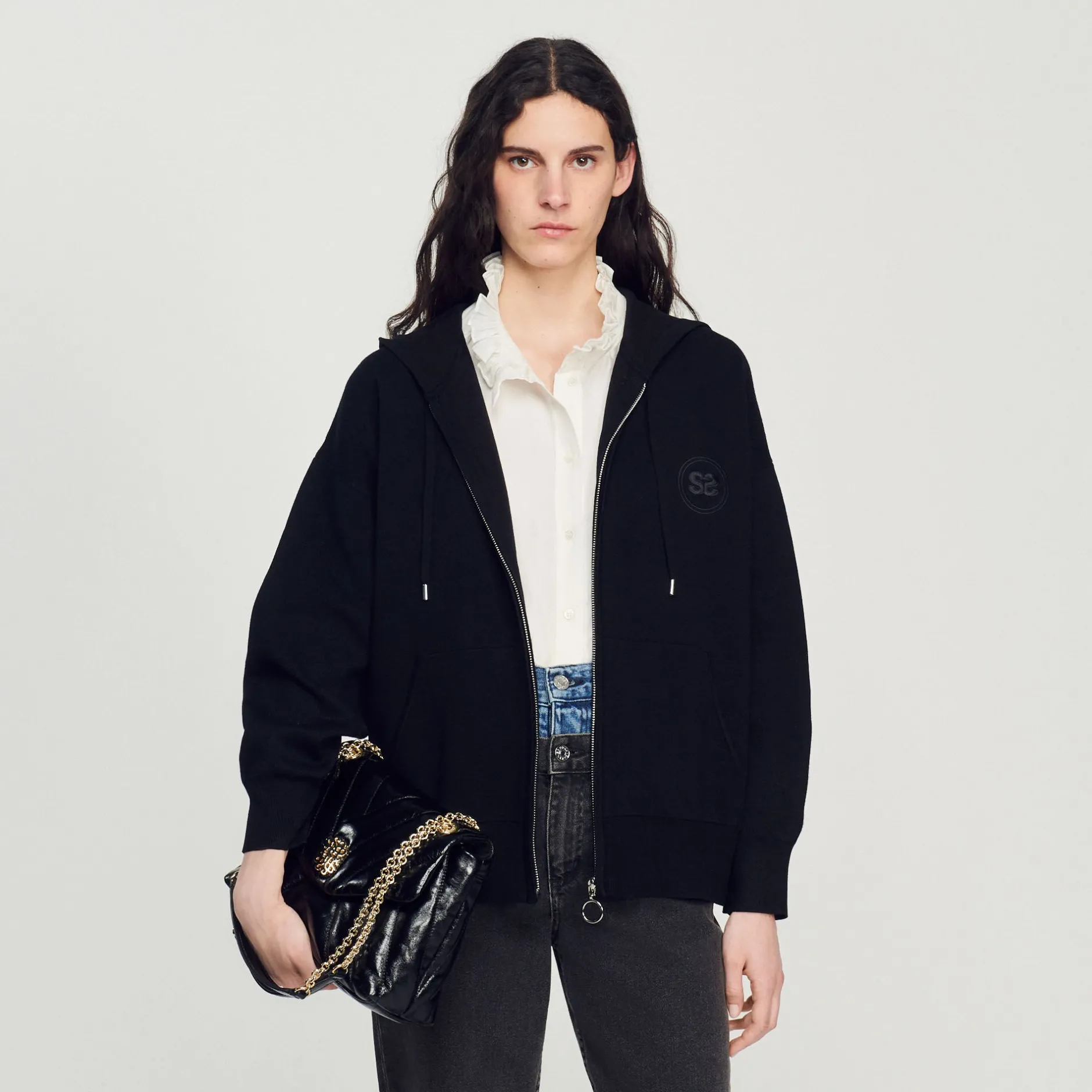 Femme SANDRO Sac Mila En Cuir Matelassé