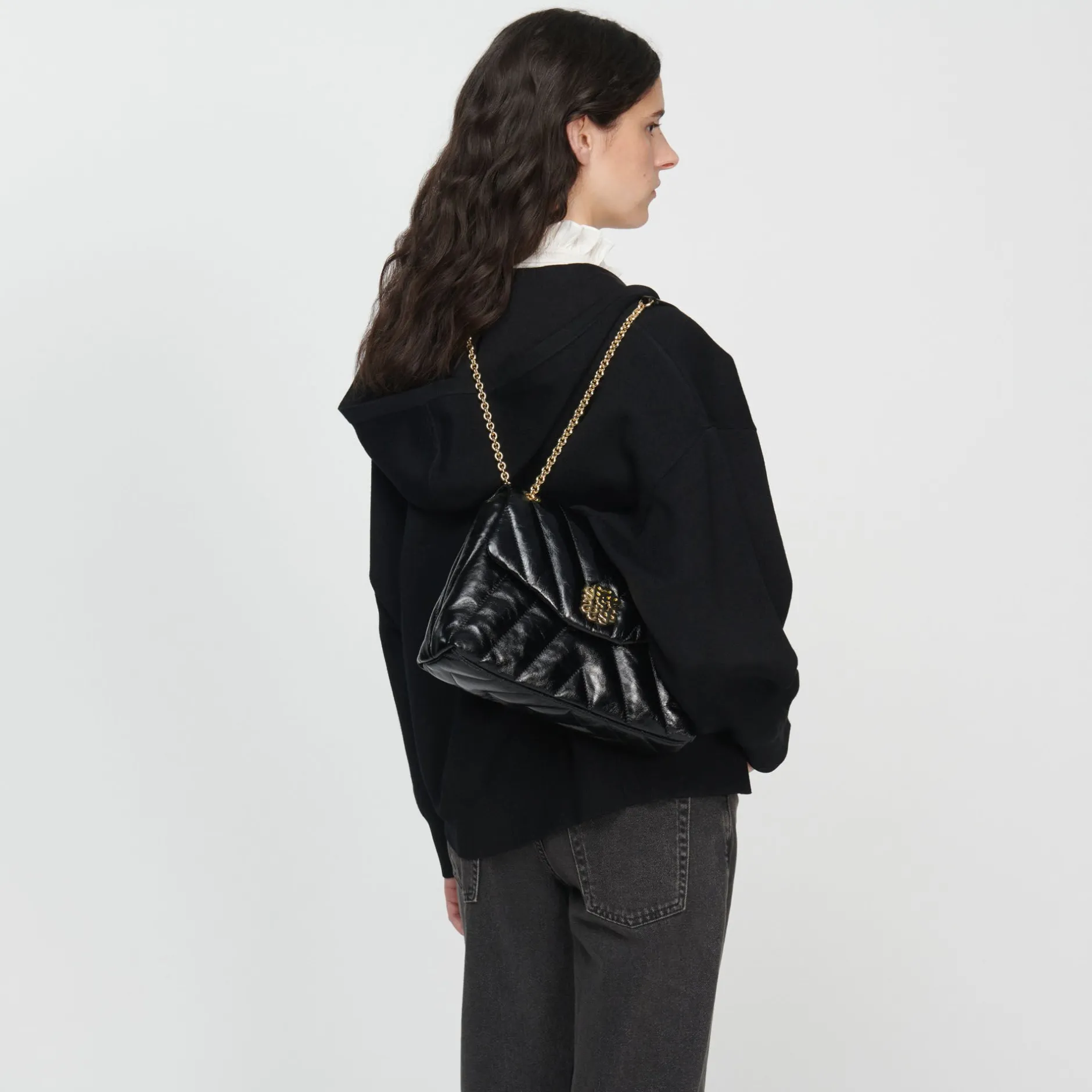 Femme SANDRO Sac Mila En Cuir Matelassé