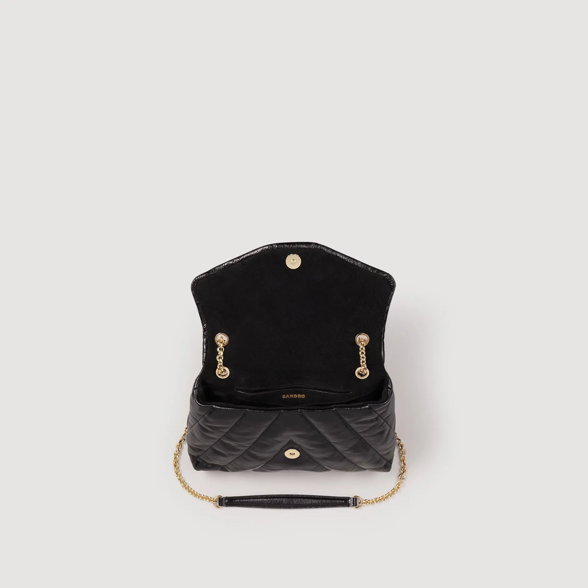 Femme SANDRO Sac Mila En Cuir Matelassé
