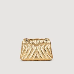Femme SANDRO Sac Mila En Cuir Métallisé Matelassé