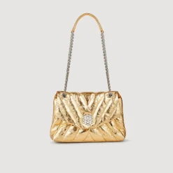 Femme SANDRO Sac Mila En Cuir Métallisé Matelassé