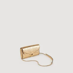 Femme SANDRO Sac Pochette En Cuir Dé