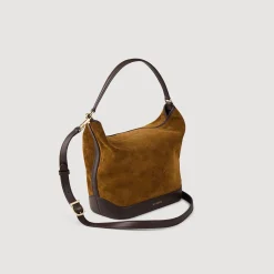 Femme SANDRO Sac Seau TANGOSO En Suède Et Cuir