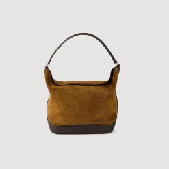 Femme SANDRO Sac Seau TANGOSO En Suède Et Cuir