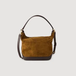 Femme SANDRO Sac Seau TANGOSO En Suède Et Cuir