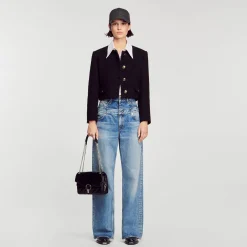 Femme SANDRO Sac Yza En Cuir D'une Tannerie Certifiée