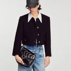 Femme SANDRO Sac Yza En Cuir D'une Tannerie Certifiée