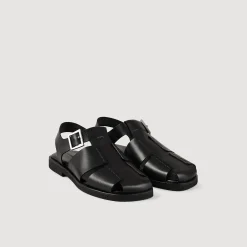 Homme SANDRO Sandales En Cuir