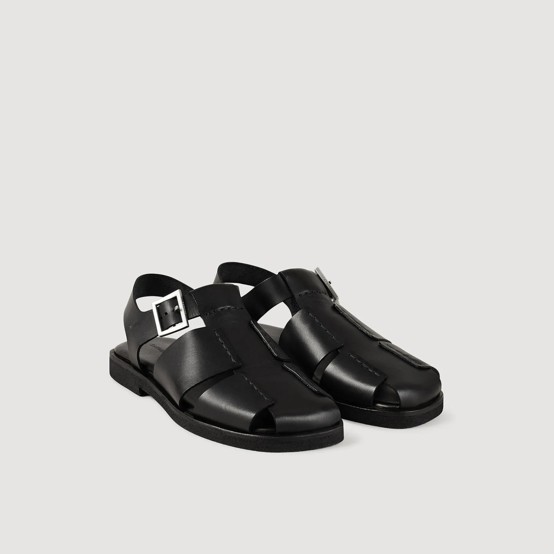 Homme SANDRO Sandales En Cuir