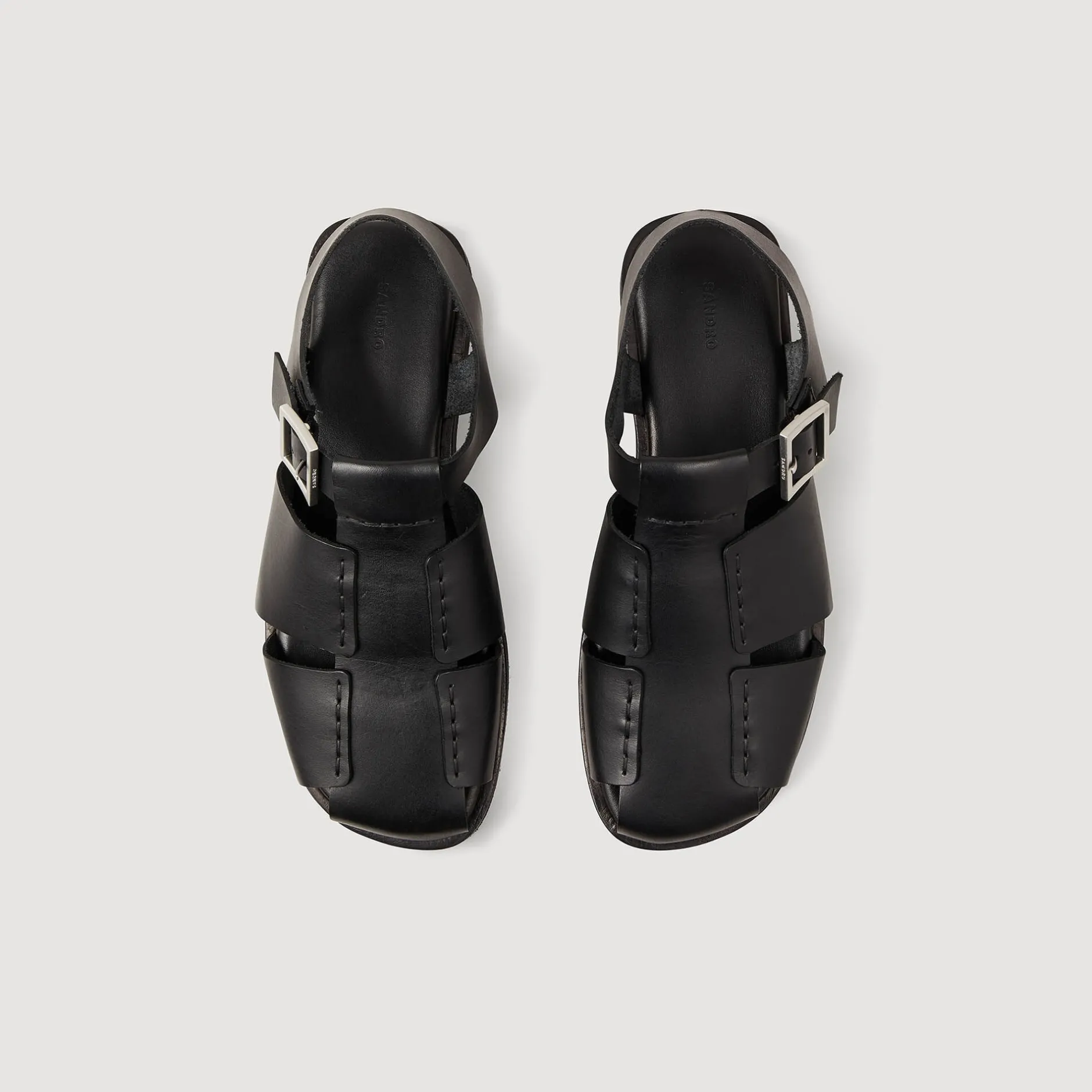 Homme SANDRO Sandales En Cuir