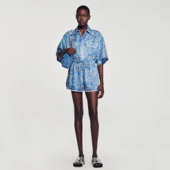 Femme SANDRO Short à Imprimé Fleuri