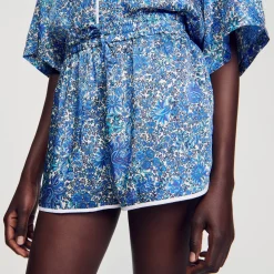 Femme SANDRO Short à Imprimé Fleuri