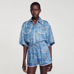 Femme SANDRO Short à Imprimé Fleuri